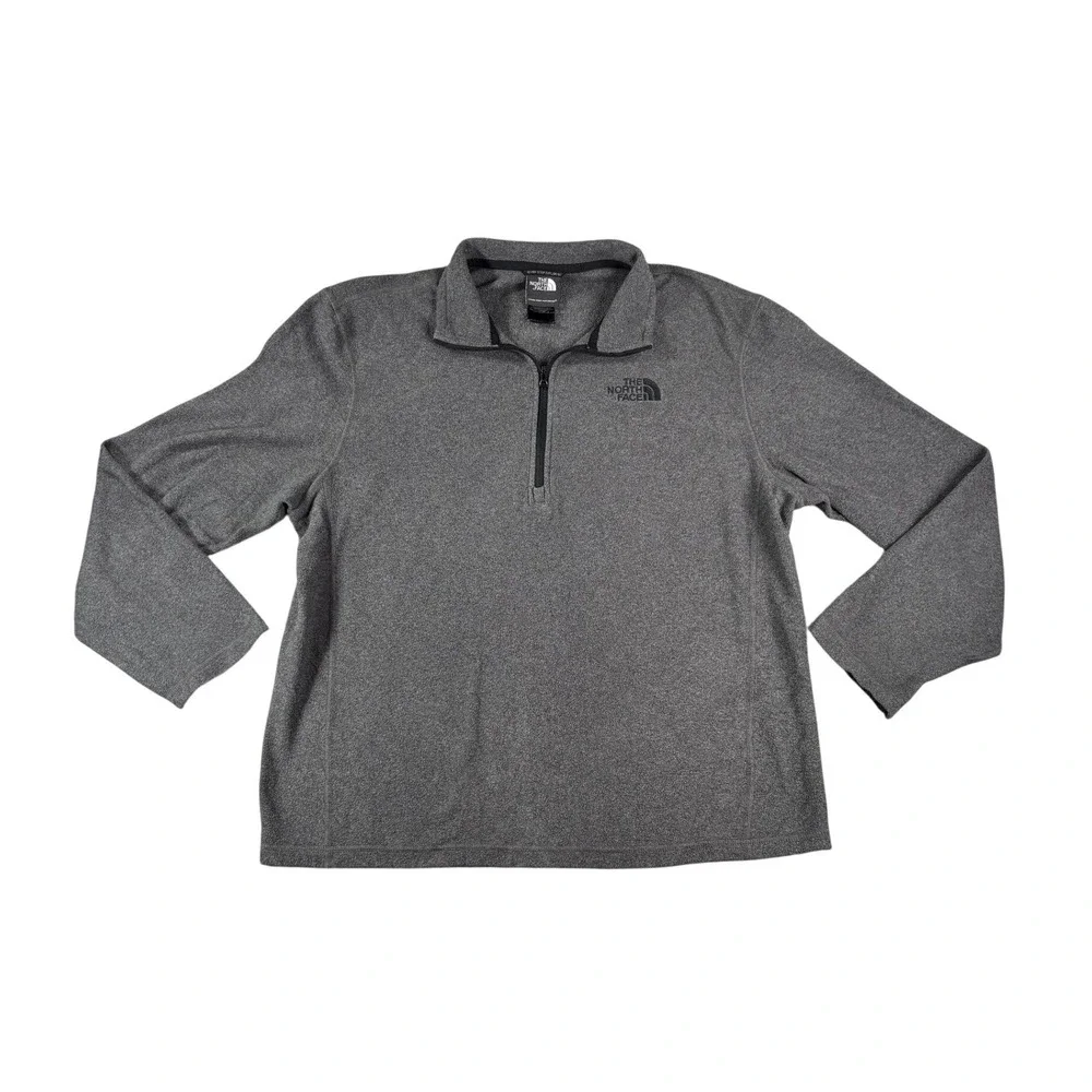 The North Face Mens Gray TKA 100 Fleece 1/4 Zip Pullover Jacket Size Medium
